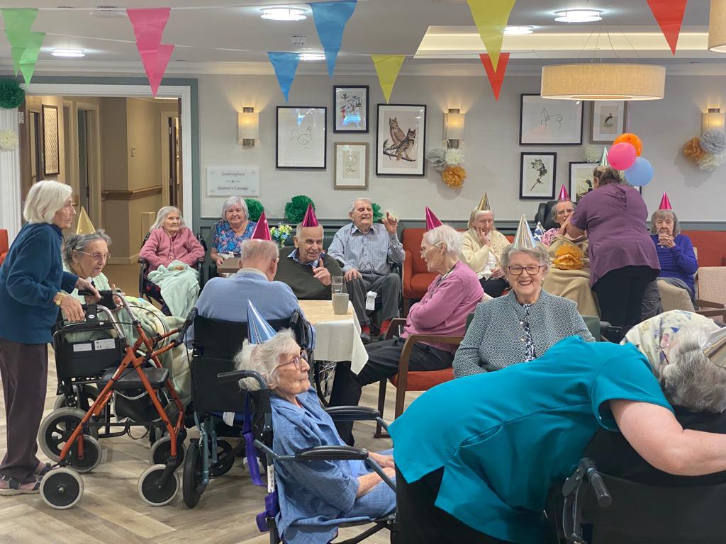 Residents enjoying the 2nd anniversary party