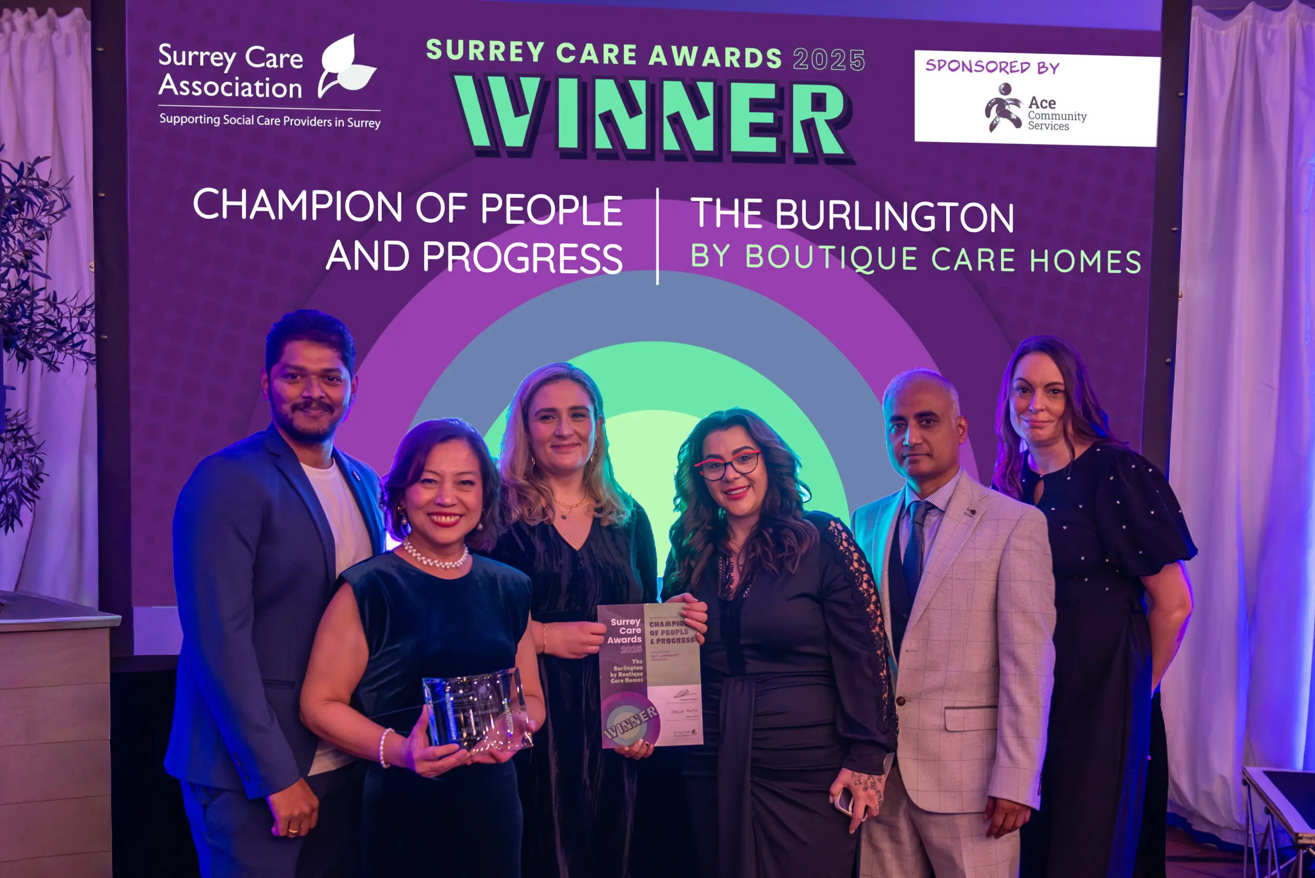 The Burlington Wins Champion of People and Progress at the 2025 Surrey Care Awards