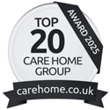 RCH | Awards Image | Carehome.co.uk 2025 top 20 Care Home Group Logo